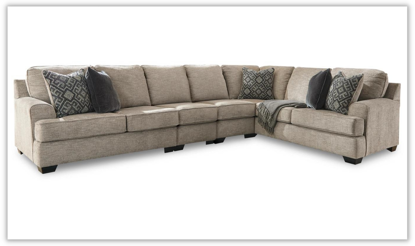 Bovarian Fabric Sectional With Soft Pillow