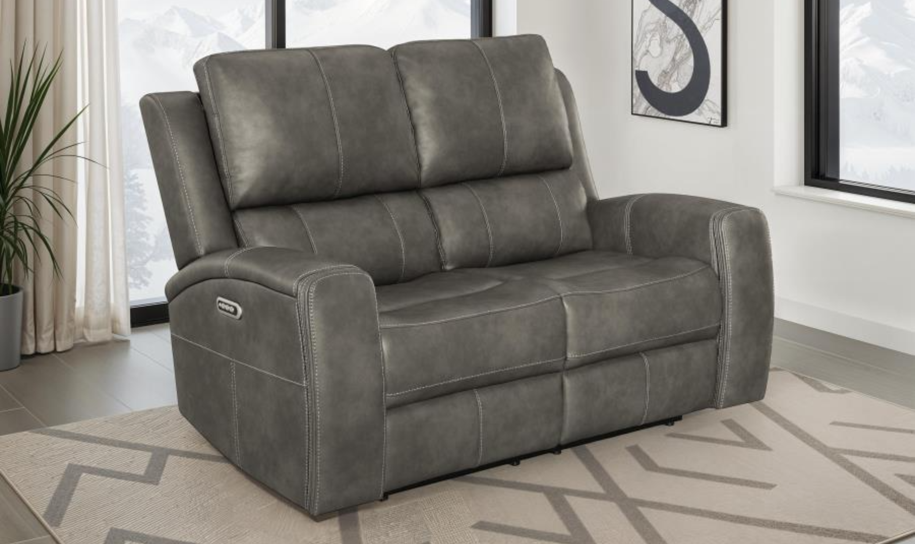 Modern Furniture Brickston Leather Zero Gravity Reclining Living Room Set