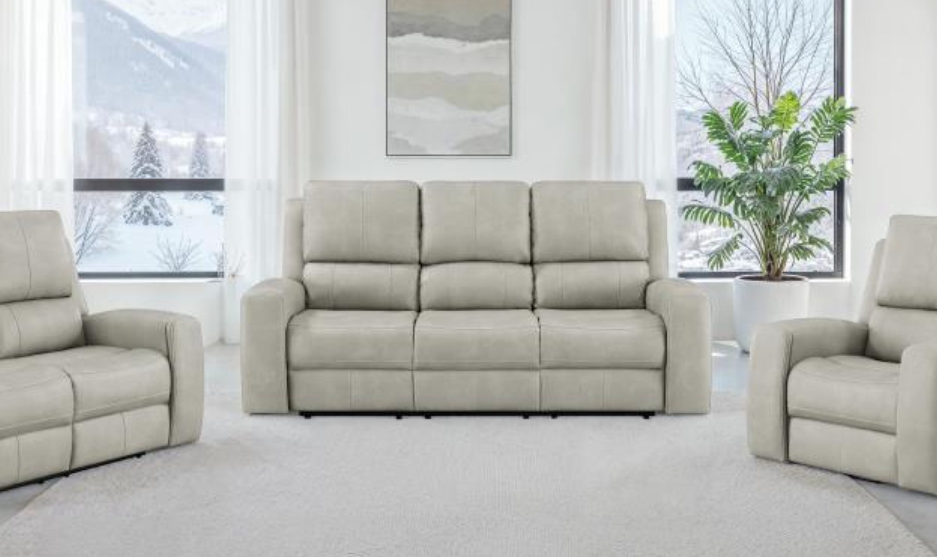 Modern Furniture Brickston Leather Zero Gravity Reclining Living Room Set