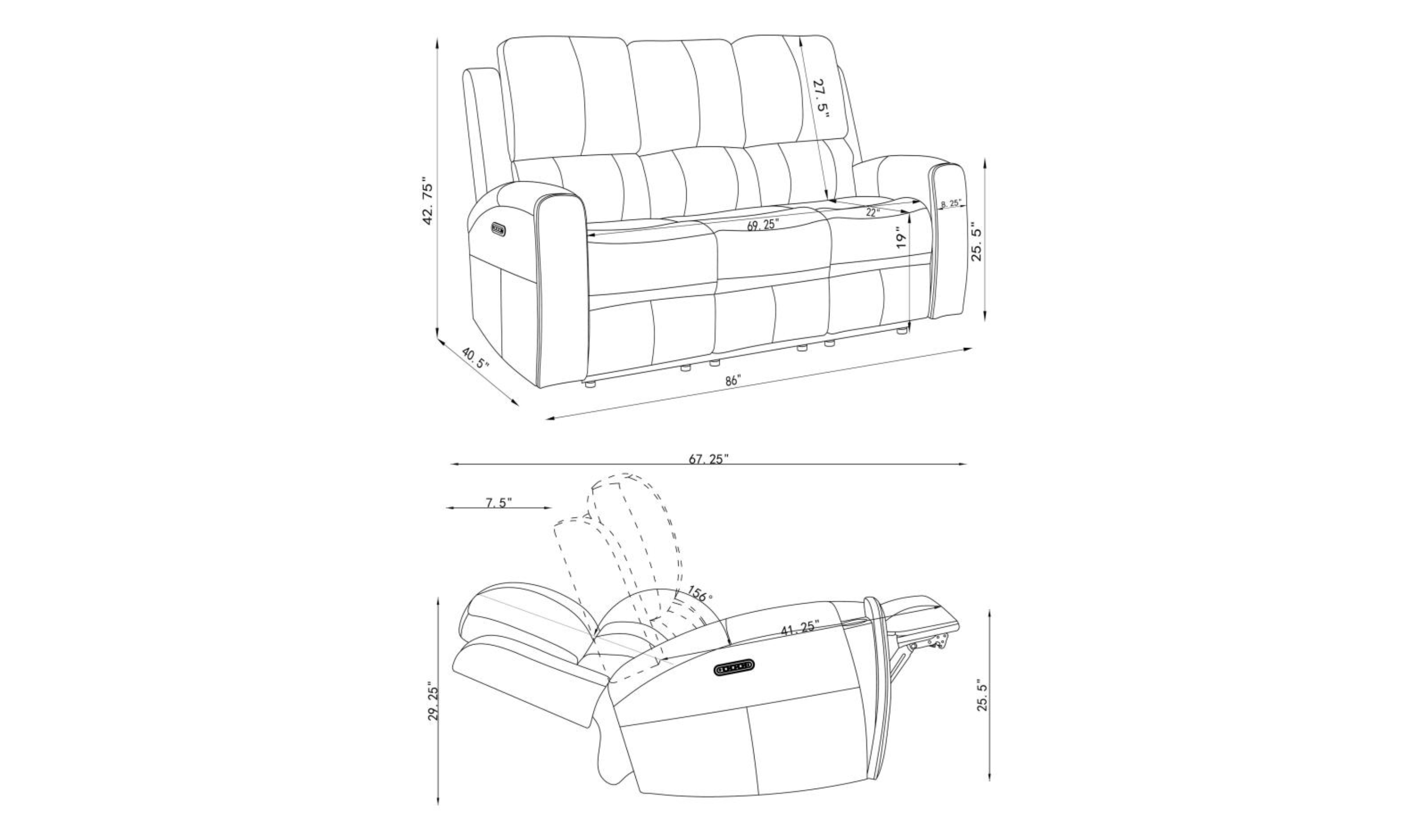 Modern Furniture Brickston Leather Zero Gravity Reclining Living Room Set