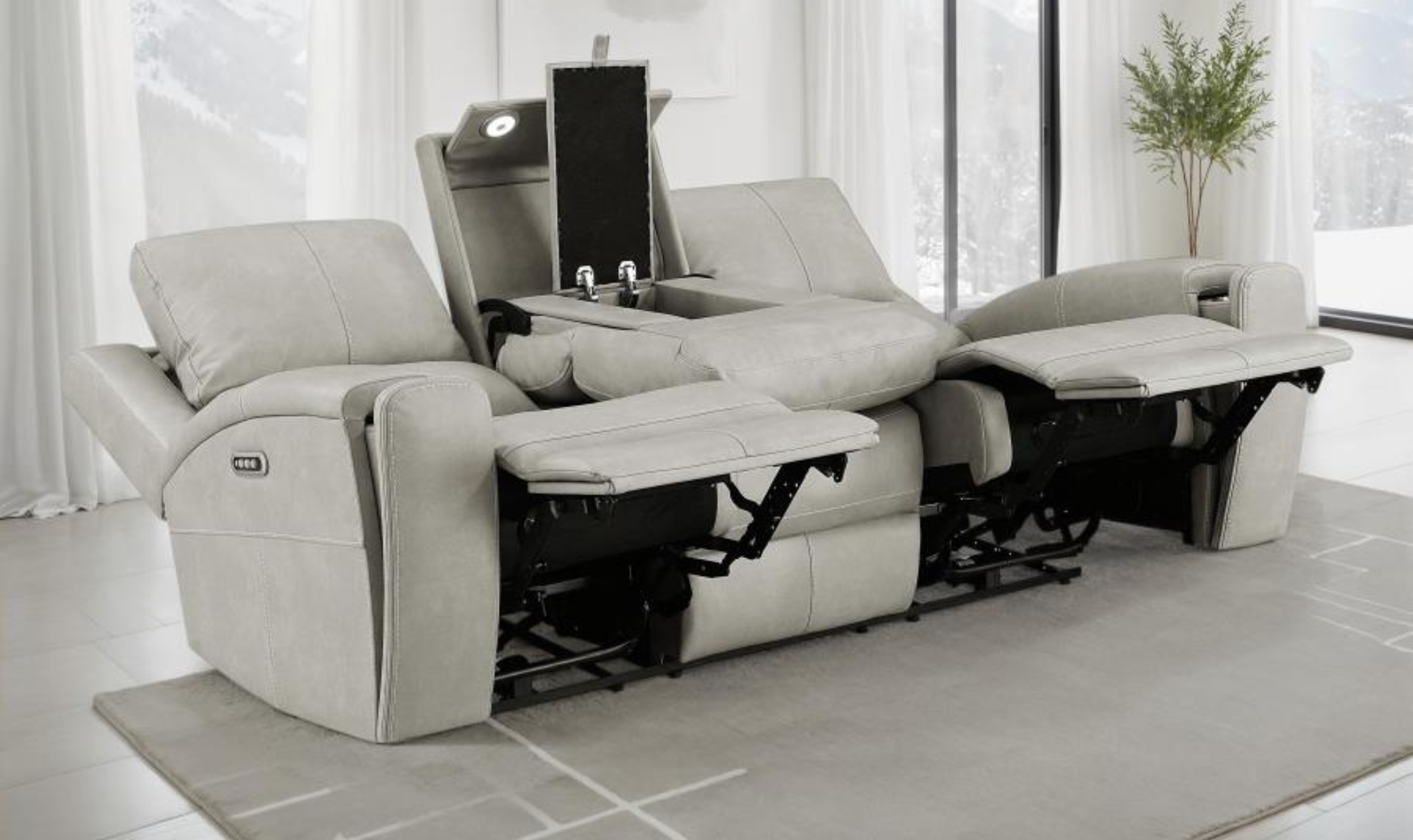 Modern Furniture Brickston Leather Zero Gravity Reclining Living Room Set