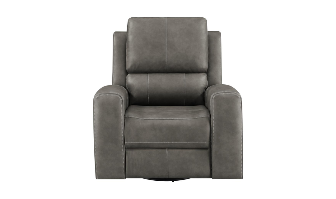 Modern Heritage Brickston Leather Swivel Glider Reclining Chair