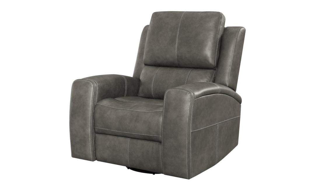 Modern Heritage Brickston Leather Swivel Glider Reclining Chair