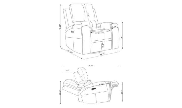 Modern Heritage Brickston Leather Swivel Glider Reclining Chair