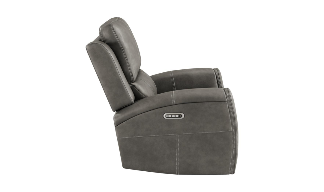 Modern Heritage Brickston Leather Swivel Glider Reclining Chair