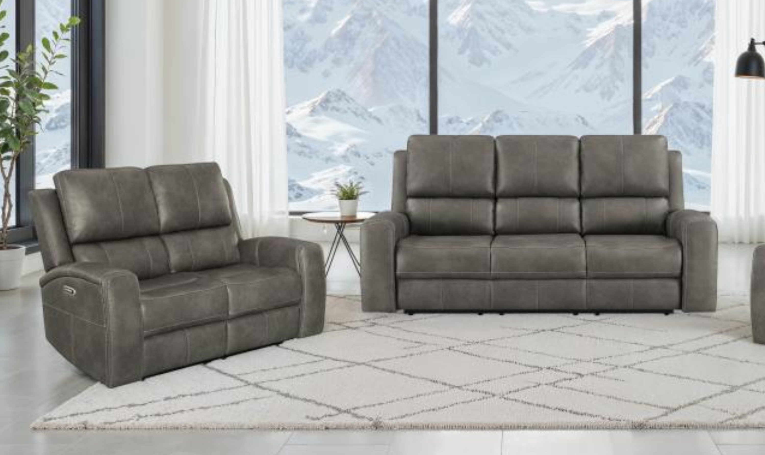Modern Furniture Brickston Leather Zero Gravity Reclining Living Room Set