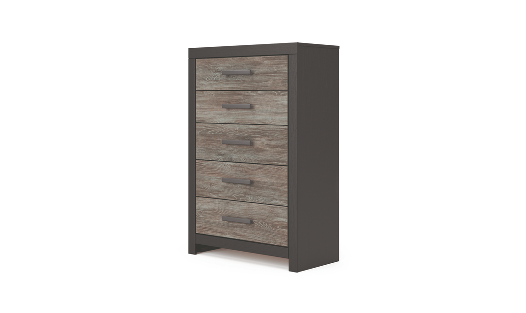 Modern Heritage Broachmyn Five Drawer Wooden Chest in Two-Tone Finish