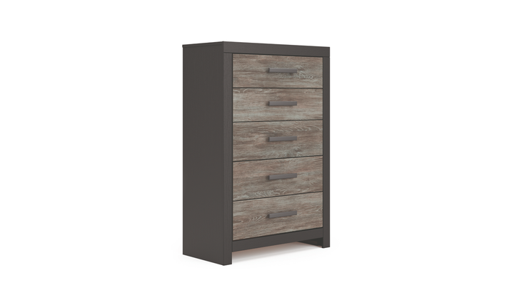 Modern Heritage Broachmyn Five Drawer Wooden Chest in Two-Tone Finish