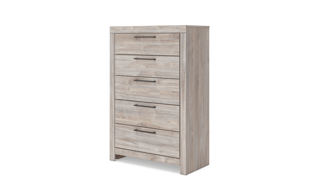 Modern Heritage Broachmyn Five Drawer Wooden Chest in Two-Tone Finish