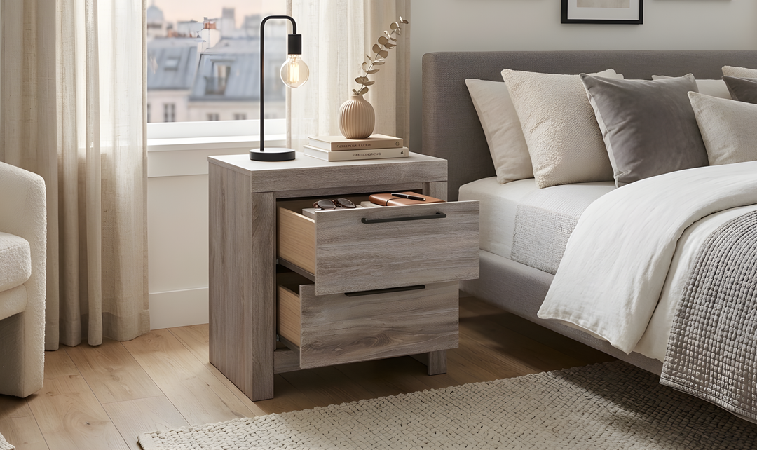 Modern Heritage Broachmyn Two Drawer Nightstand - Jennifer Furniture