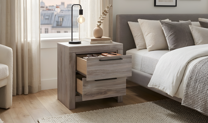 Modern Heritage Broachmyn Two Drawer Nightstand - Jennifer Furniture