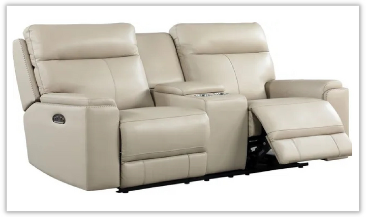Bryant Leather Power Reclining Loveseat w/ Console