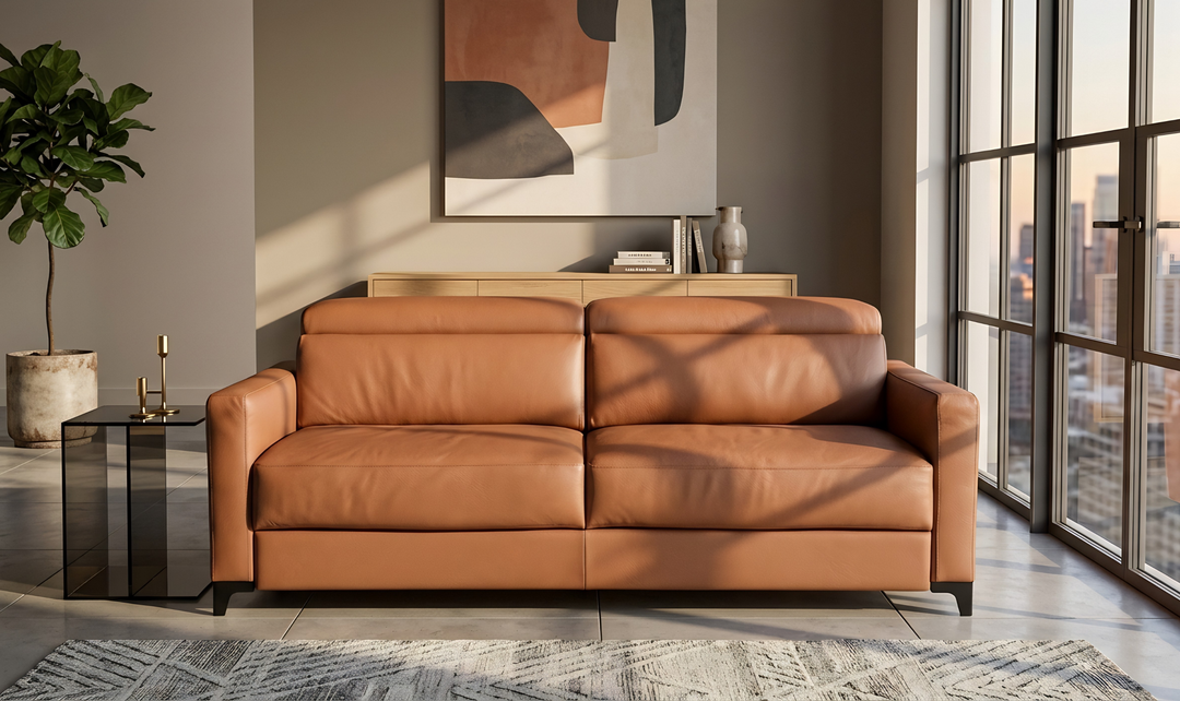 Calia Italia Eclettico Queen Sleeper Sofa With Memory Foam Mattress - Jennifer Furniture