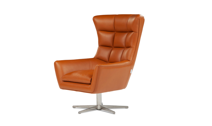 Calia Italia Jacob Italian Upholstered Armchair with Fixed or Swivel Base