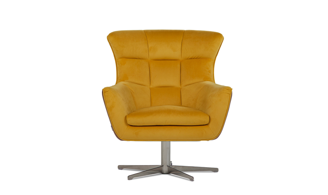 Calia Italia Jacob Italian Upholstered Armchair with Fixed or Swivel Base