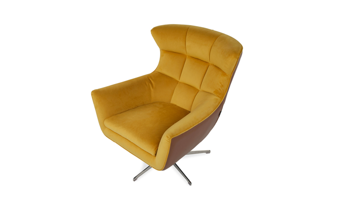 Calia Italia Jacob Italian Upholstered Armchair with Fixed or Swivel Base