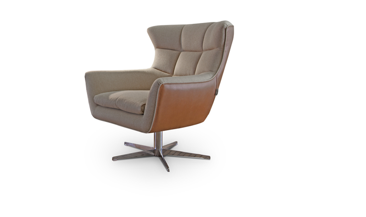Calia Italia Jacob Italian Upholstered Armchair with Fixed or Swivel Base