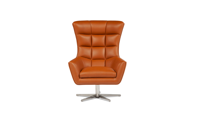 Calia Italia Jacob Italian Upholstered Armchair with Fixed or Swivel Base