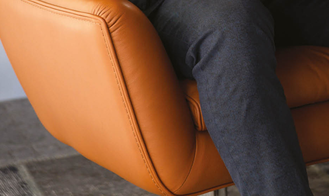 Calia Italia Jacob Italian Upholstered Armchair with Fixed or Swivel Base