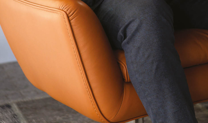 Calia Italia Jacob Italian Upholstered Armchair with Fixed or Swivel Base