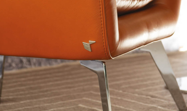 Calia Italia Jacob Italian Upholstered Armchair with Fixed or Swivel Base
