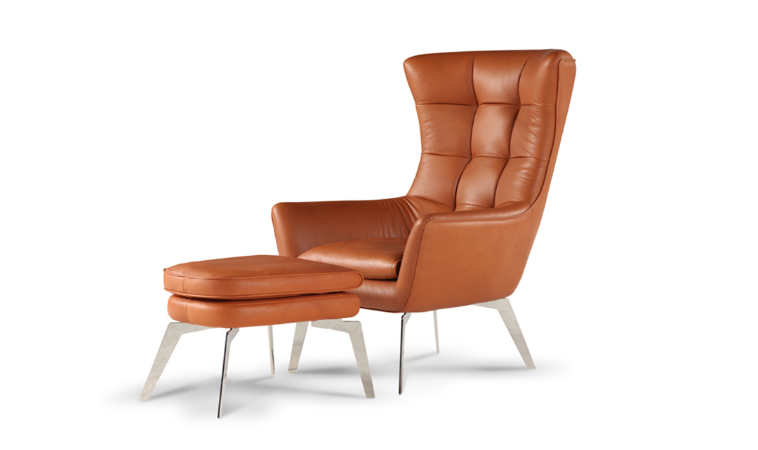Calia Italia Jacob Italian Upholstered Armchair with Fixed or Swivel Base