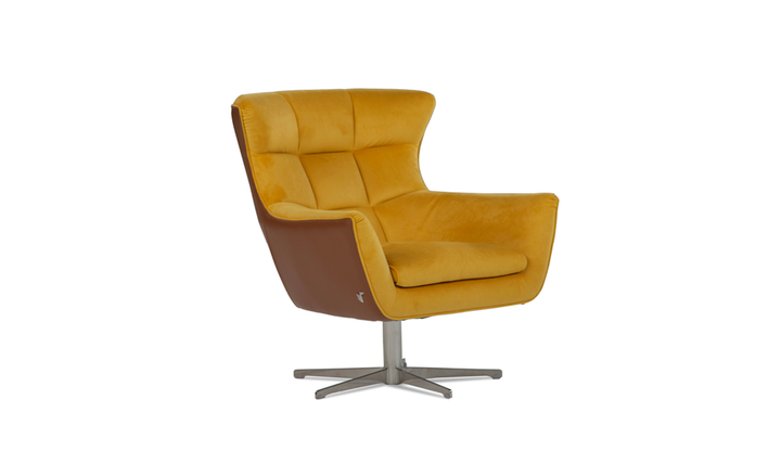 Calia Italia Jacob Italian Upholstered Armchair with Fixed or Swivel Base