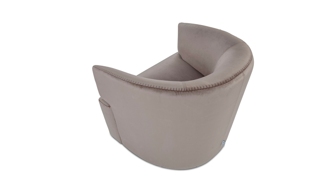 Calia Italia Pirouette Fabric Upholstered Swivel Accent Chair