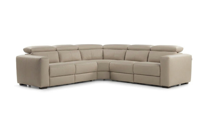 Calia Italia Tevere Leather Triple Power Zero Gravity Reclining Sectional Sofa