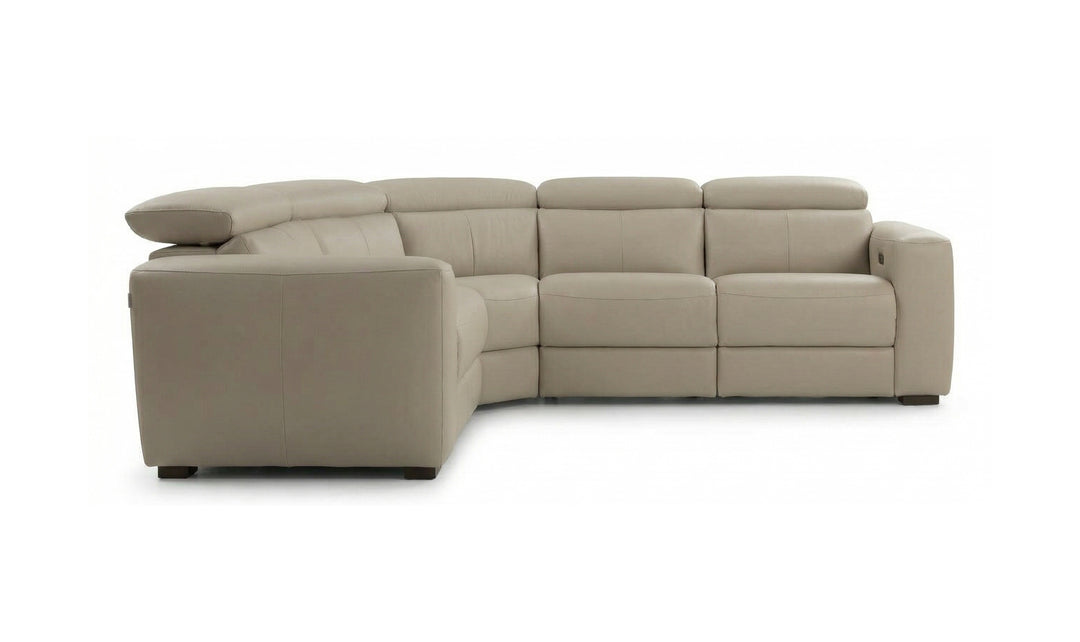 Calia Italia Tevere Leather Triple Power Zero Gravity Reclining Sectional Sofa