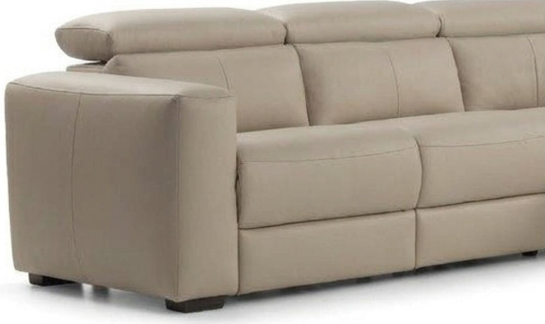 Calia Italia Tevere Leather Triple Power Zero Gravity Reclining Sectional Sofa
