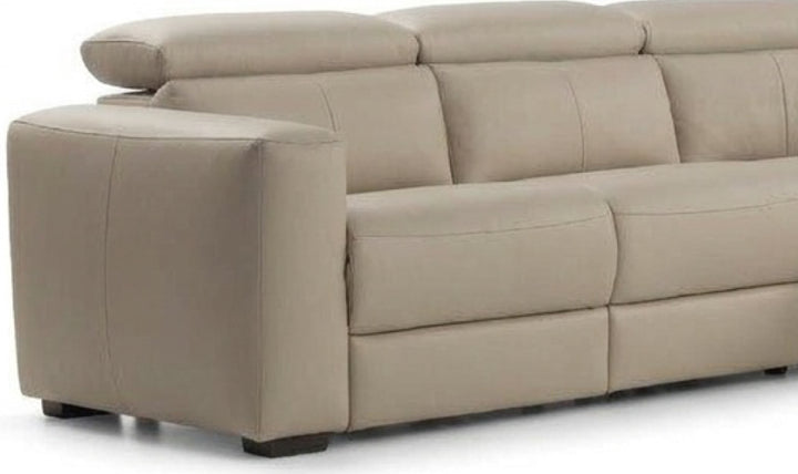Calia Italia Tevere Leather Triple Power Zero Gravity Reclining Sectional Sofa