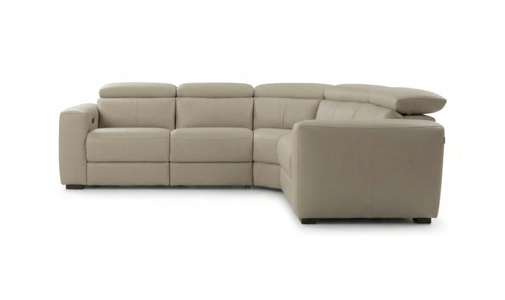 Calia Italia Tevere Leather Triple Power Zero Gravity Reclining Sectional Sofa