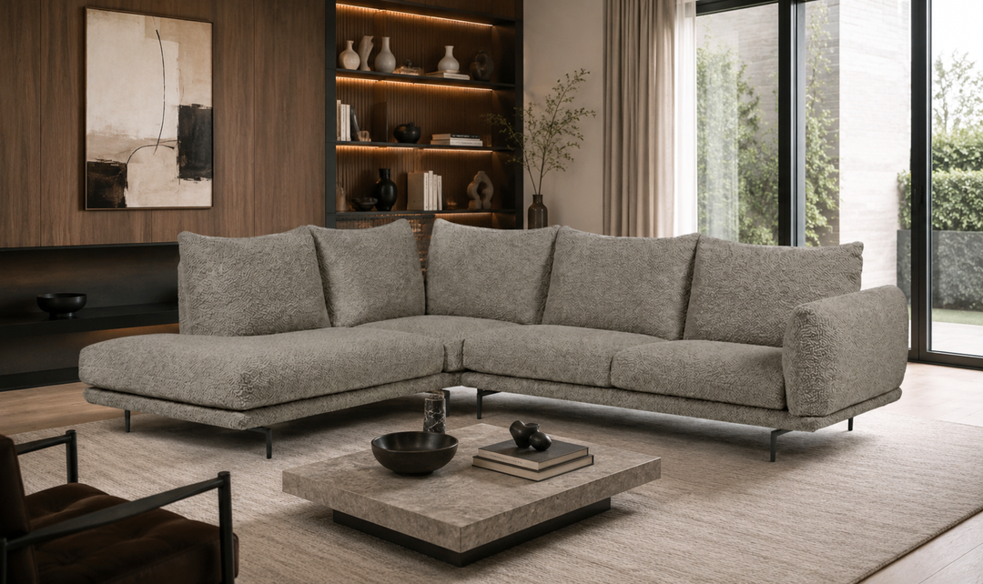 Calia Italia Dragees Fabric Modular Sectional Sofa with Lounge Chaise - Jennifer Furniture
