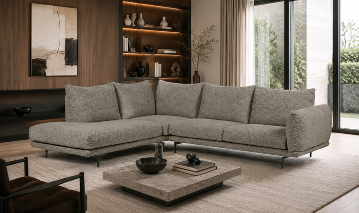 Calia Italia Dragees Fabric Modular Sectional Sofa with Lounge Chaise - Jennifer Furniture