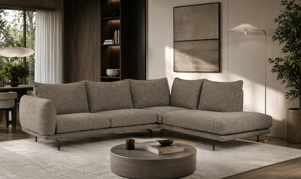 Calia Italia Dragees Fabric Modular Sectional Sofa with Lounge Chaise - Jennifer Furniture