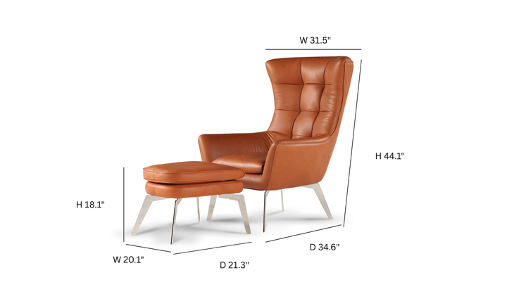 Calia Italia Jacob Italian Upholstered Armchair with Fixed or Swivel Base