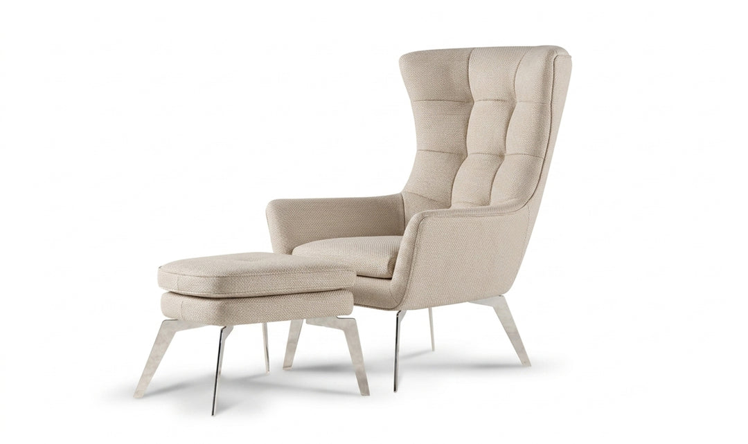 Calia Italia Jacob Italian Upholstered Armchair with Fixed or Swivel Base