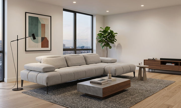 Calia Italia Skyline Modular Sectional Chaise With Adjustable Backrest & Armrests
