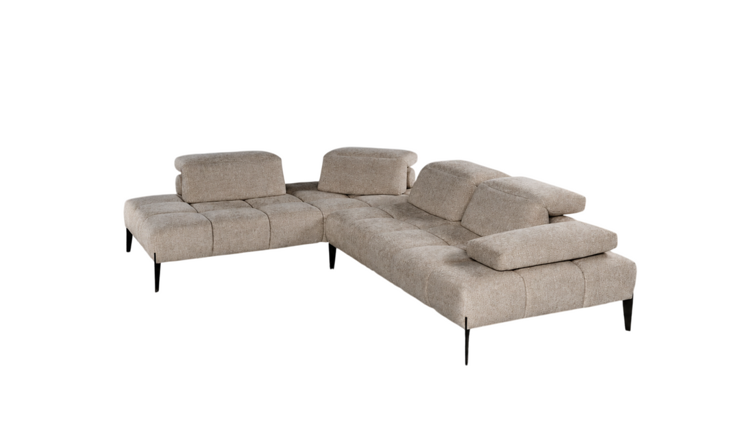 Calia Italia Skyline Modular Sectional Long Chaise With Adjustable Headrest