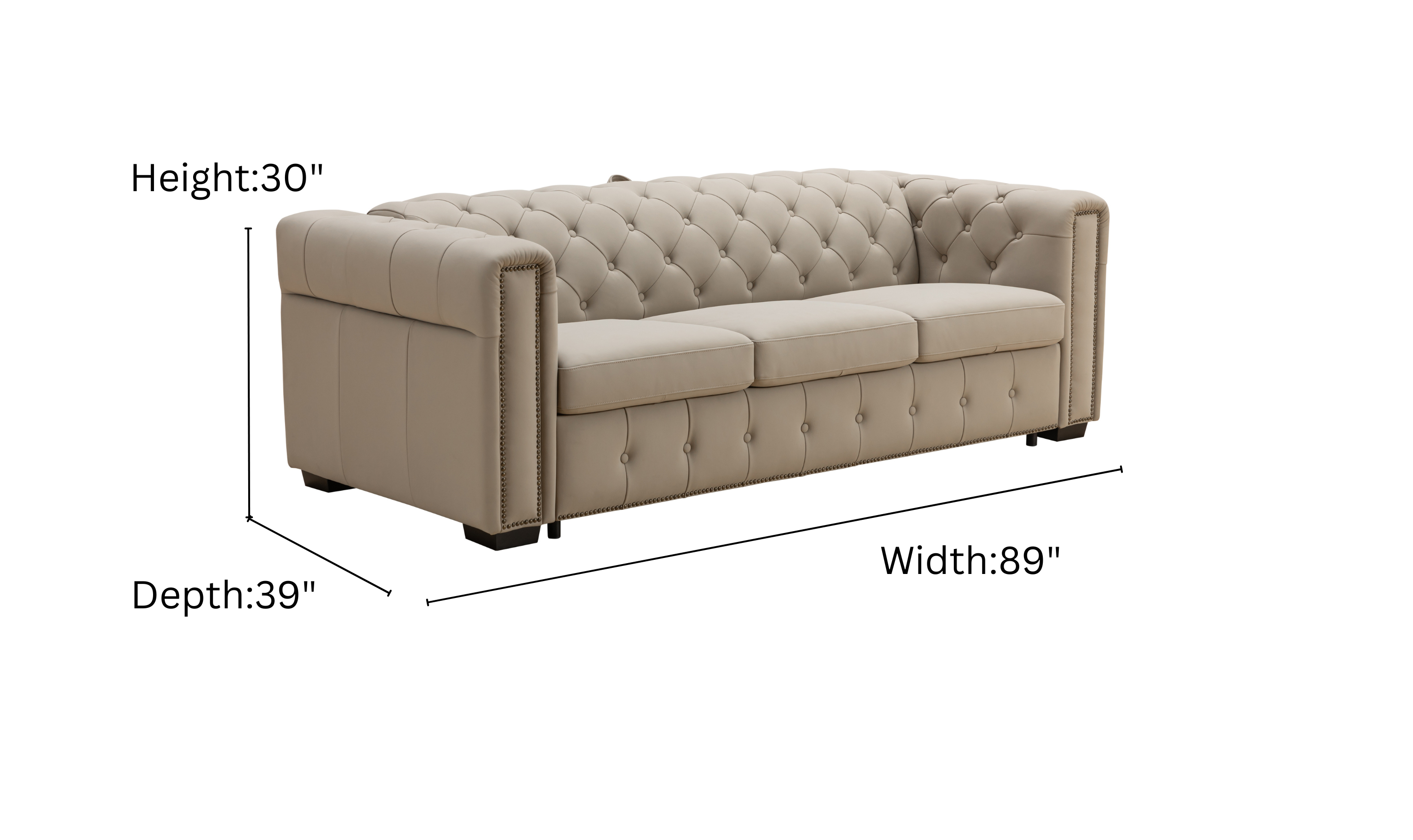 Klaussner Callas Leather Queen Sleeper Sofa - Luxury Overnight Collection