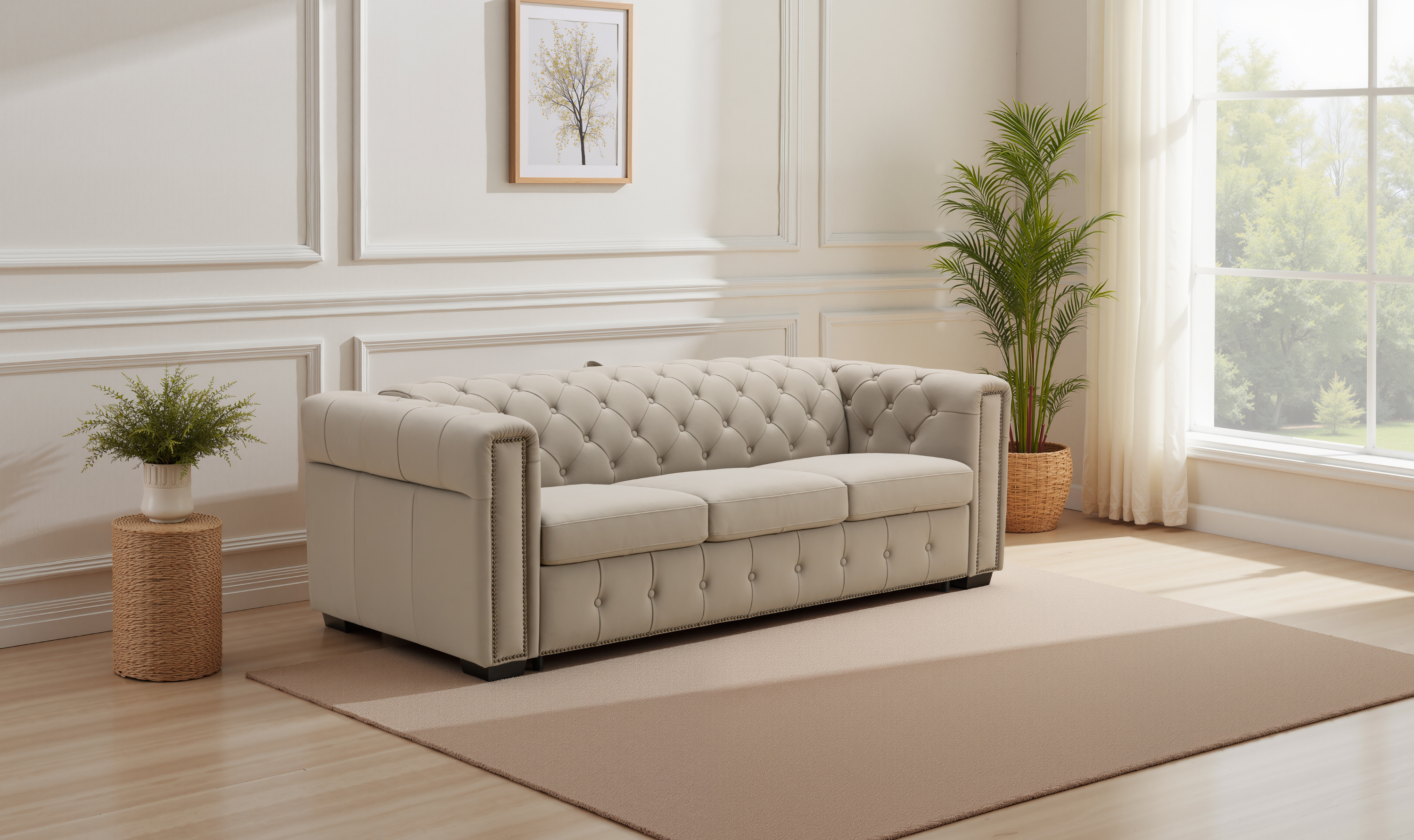 Klaussner Callas Leather Queen Sleeper Sofa - Luxury Overnight Collection