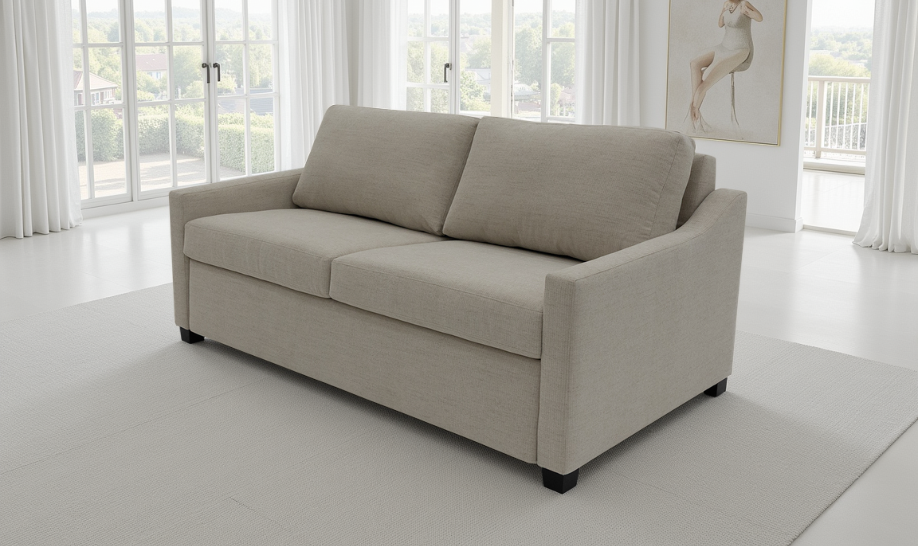 Klaussner Calloway Fabric Sleeper Sofa With High-Resiliency Foam-Jennifer Furniture