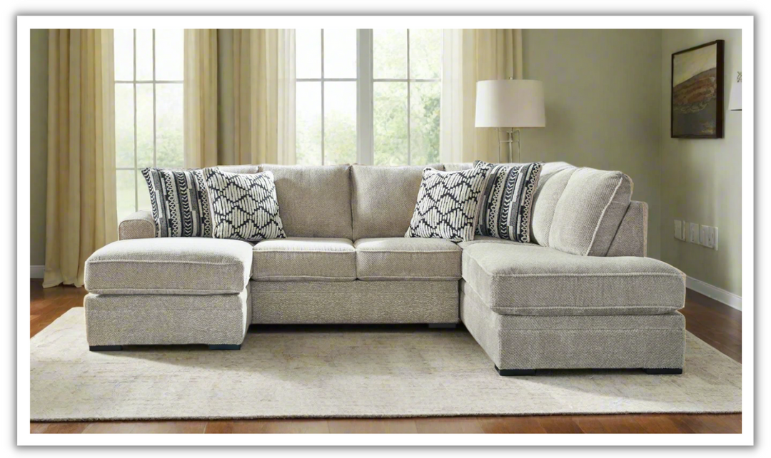 Calnita 2-Piece U-Shape Sectional with Chaise in Sisal