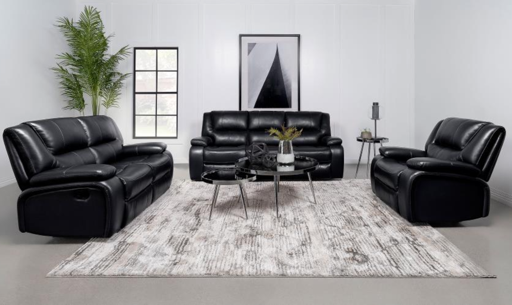 Modern Heritage Camila Leather 3-piece Motion Living Room Set - Jennifer Furniture