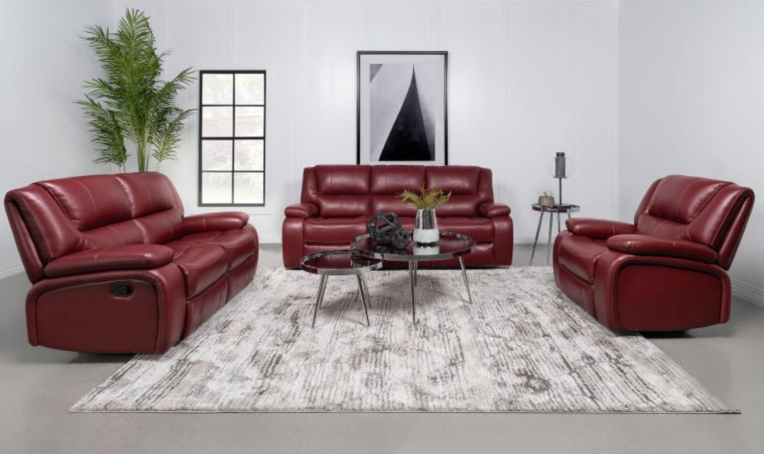 Modern Heritage Camila Leather 3-piece Motion Living Room Set - Jennifer Furniture