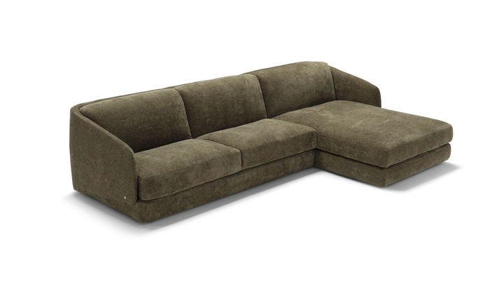 Cantico L-Shape Sleeper Sectional Sofa Chaise in Brown-Jennifer Furniture