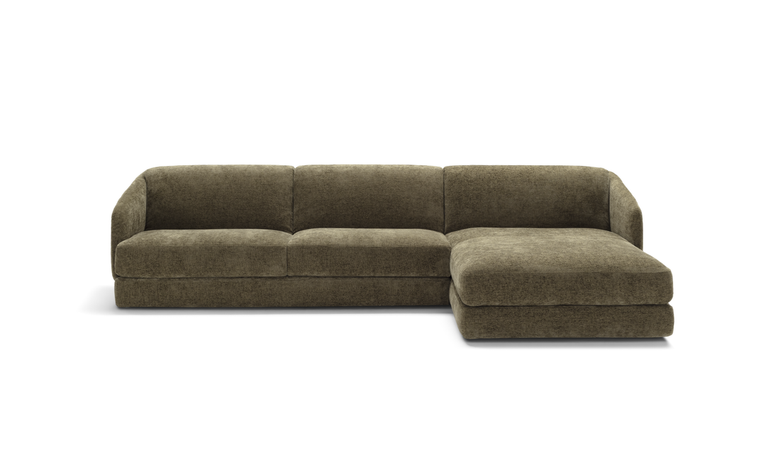 Cantico L-Shape Sleeper Sectional Sofa Chaise in Brown-Jennifer Furniture