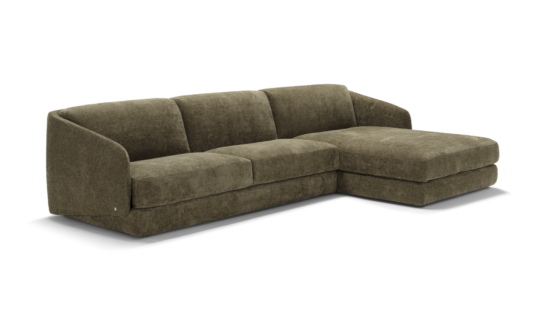 Cantico L-Shape Sleeper Sectional Sofa Chaise in Brown-Jennifer Furniture