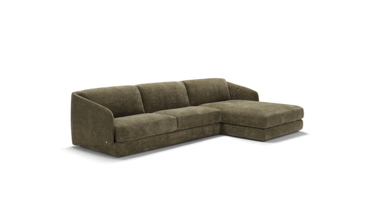 Cantico L-Shape Sleeper Sectional Sofa Chaise in Brown